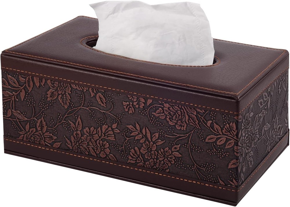 PU Leather Tissue Box Cover Tissue Box Holder Rec Tissues Organizer