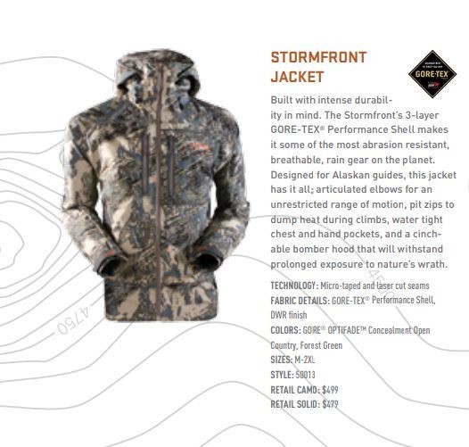 Sitka Stormfront Jacket Open Country XL