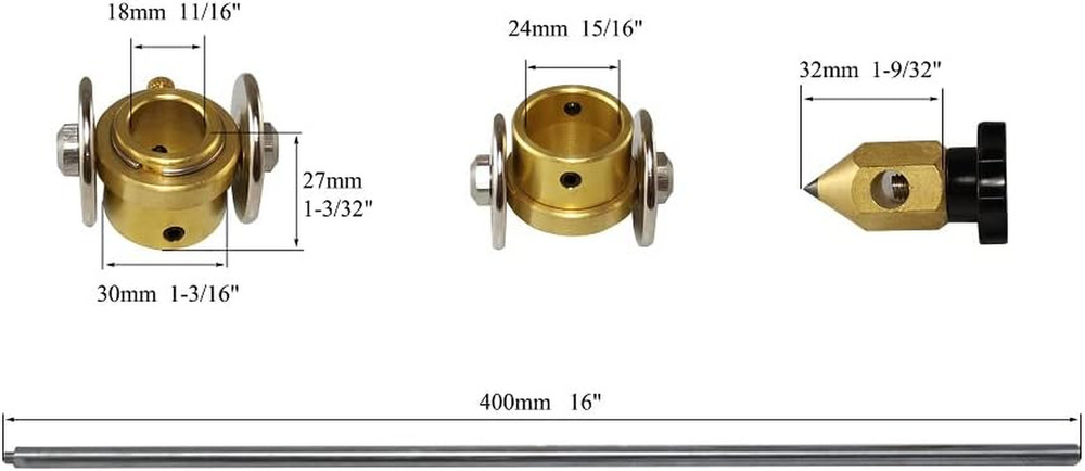 Gold Silver Plasma Cutting Torch Attachments Circle Roller Guide Wheel Compass