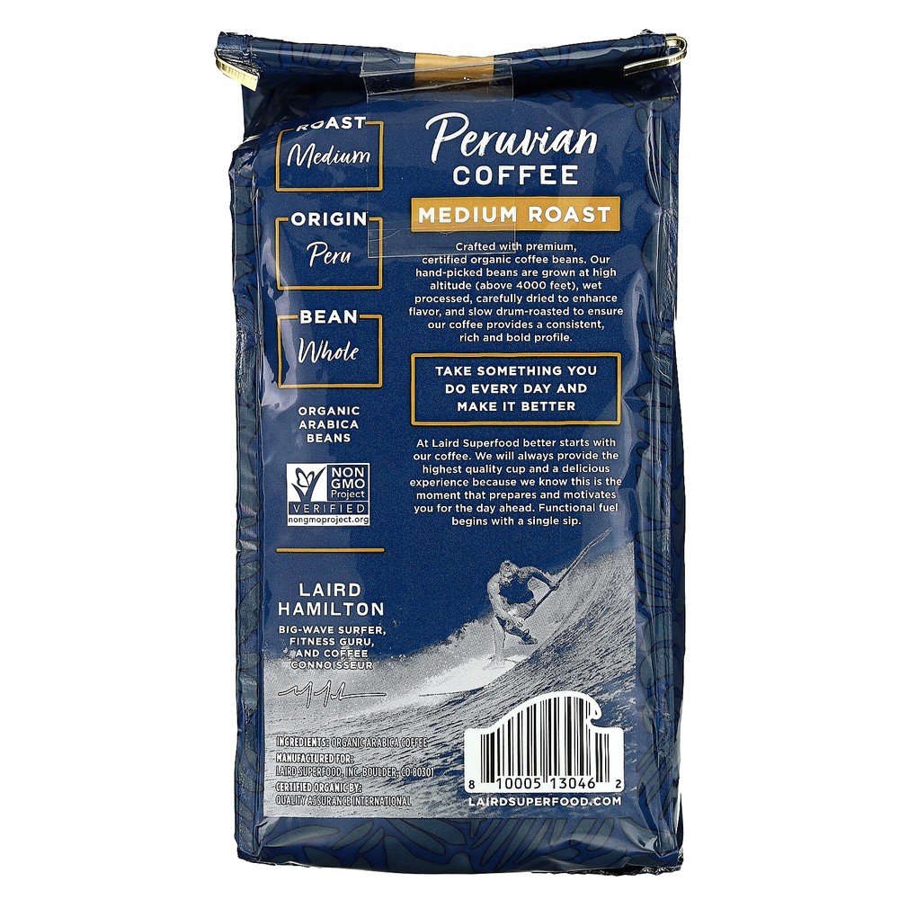 Peruvian Coffee, Whole Bean, Medium Roast, 12 oz (340 g)