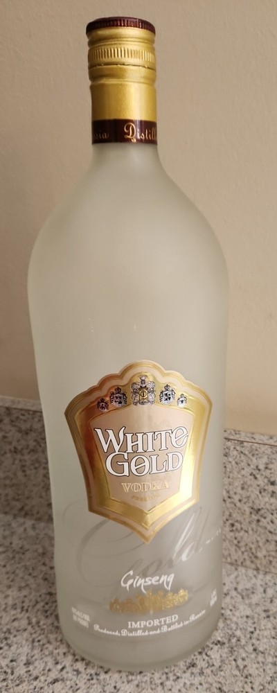 2012 White Gold Premium Vodka Ginseng Empty Bottle ~ 1.75 L