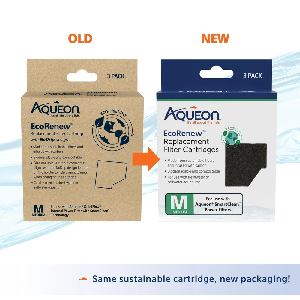 Aqueon EcoRenew Replacement Filter Cartridges Medium, 3-Pack