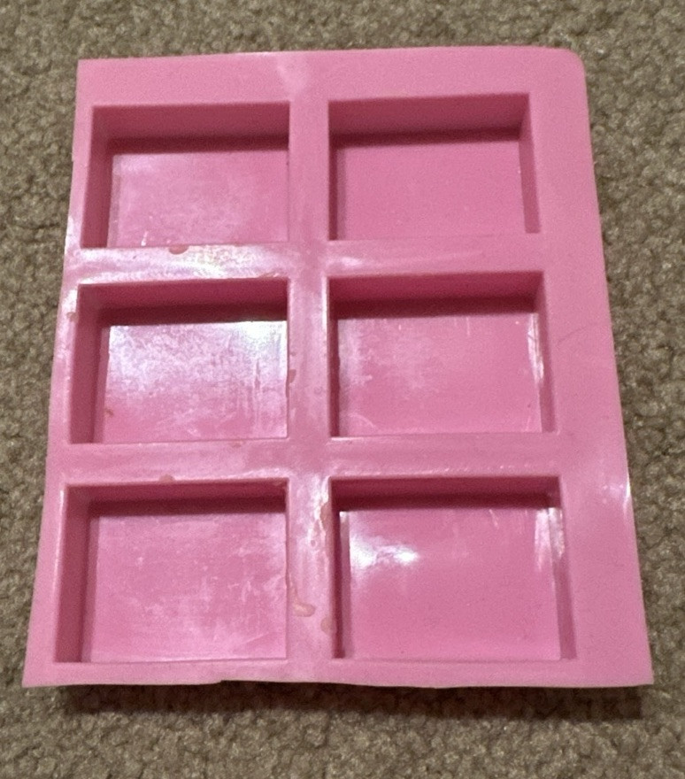 Pink Silicone Rectangular Mold, 6 Grid: Handmade Soap,Cakes, Baking, Chocolate