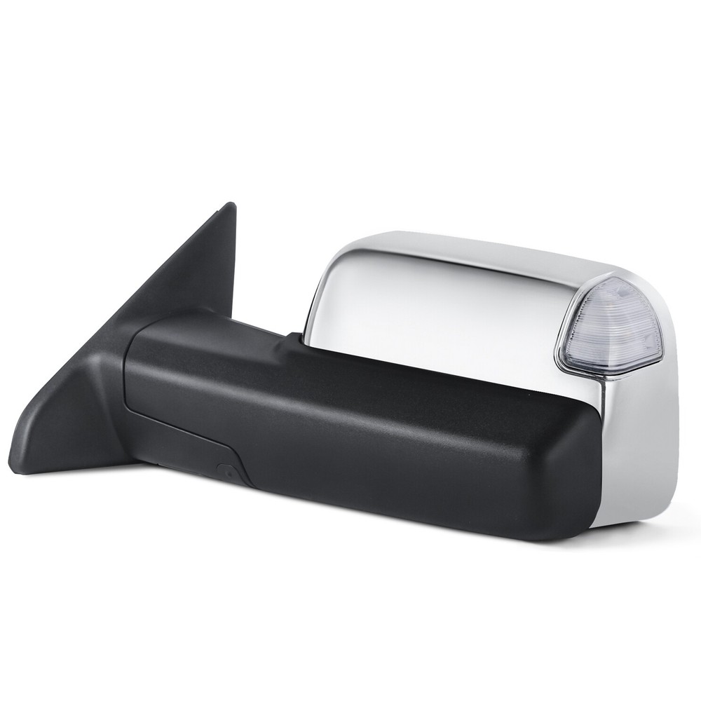 Pair Chrome Tow Mirrors For 2009-2018 Dodge Ram 1500 w/Temp Sensor Puddle Light
