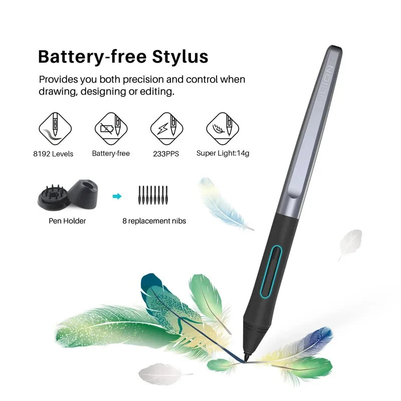 HUION HS610 Graphics Drawing Tablet Android Support 8192 Battery Free Stylus US