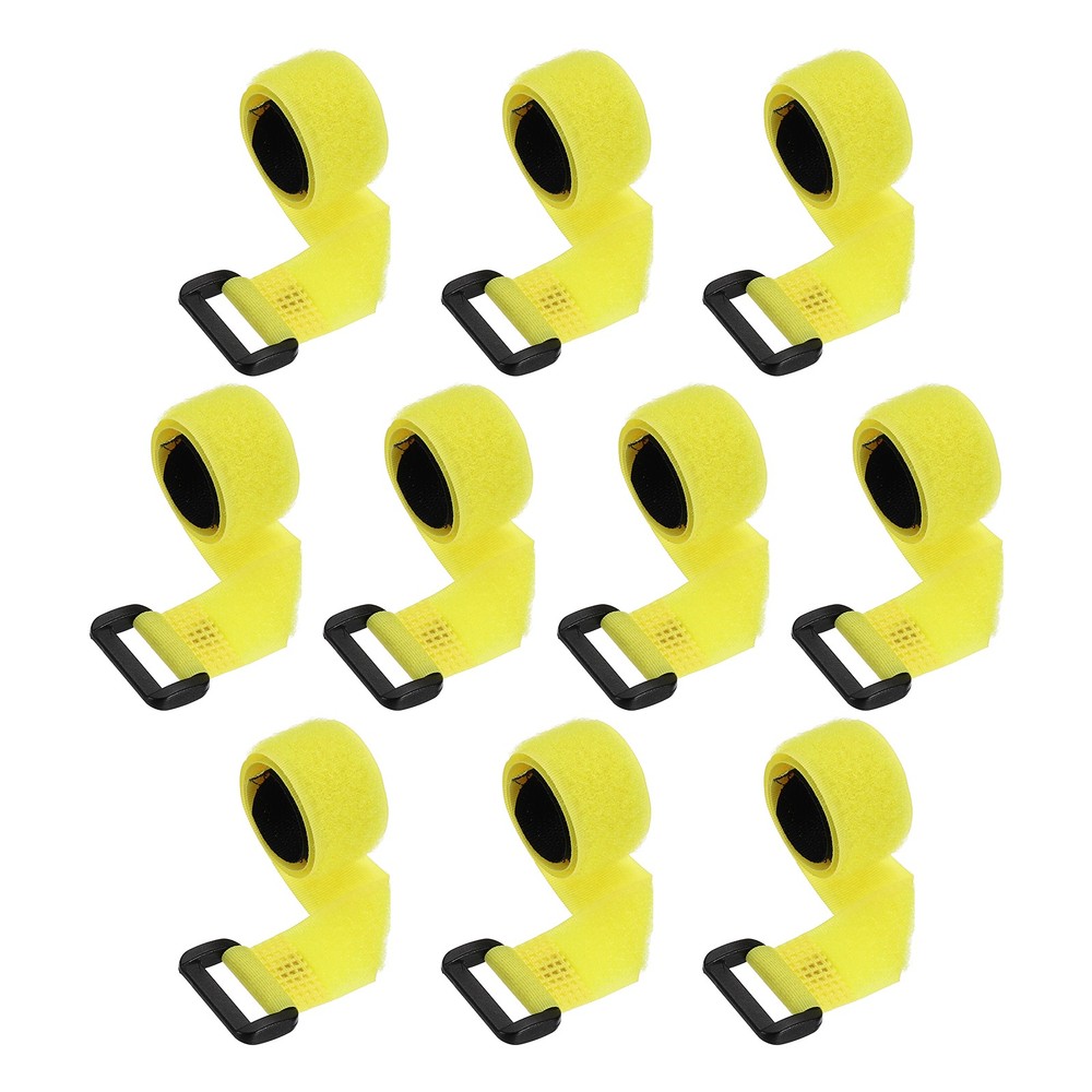 10pcs Reusable Cinch Straps 0.8"x12" Hook and Loop Cable Securing Straps, Yellow