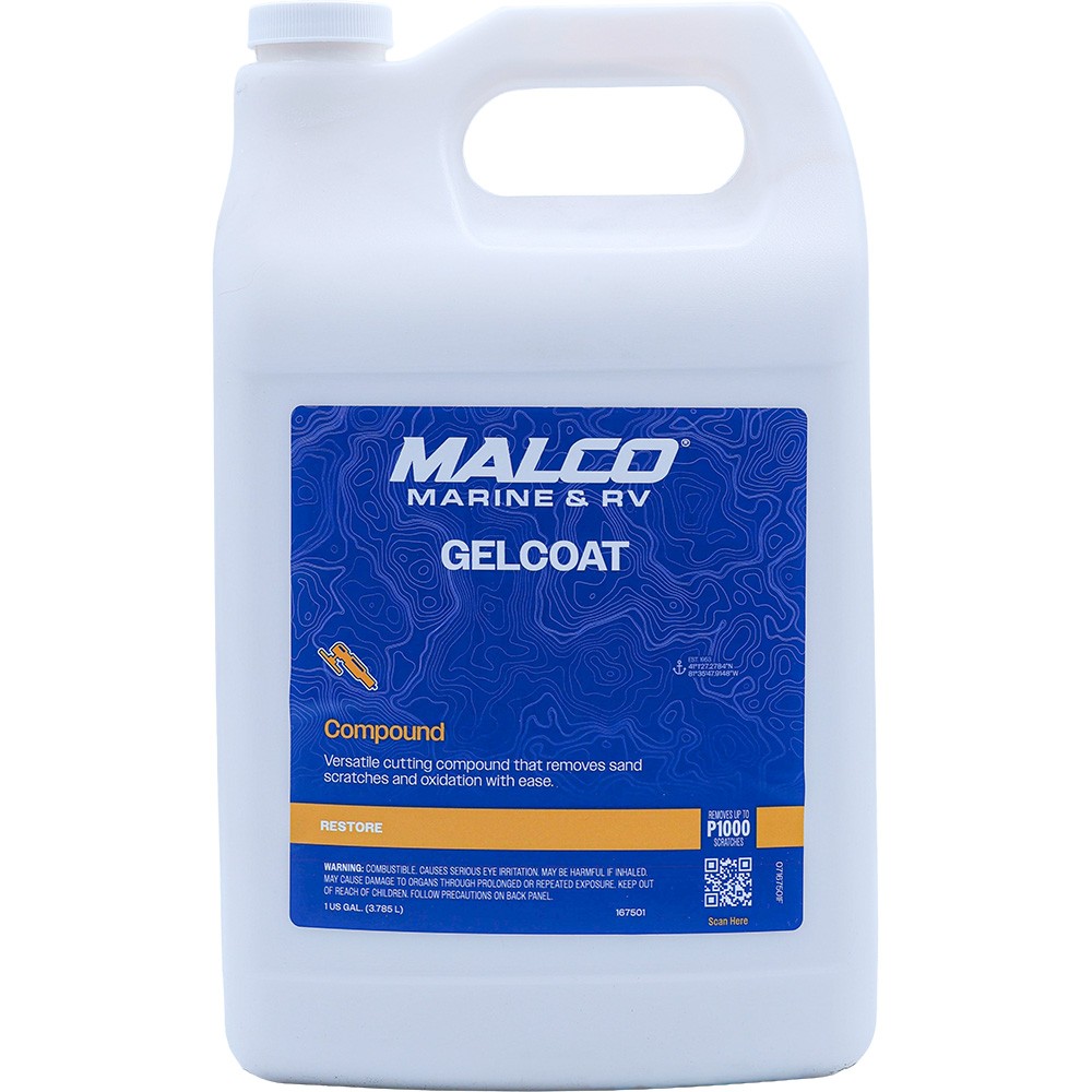 Malco 167501 Gel Coat Compound, 1 Gallon, Water-Based
