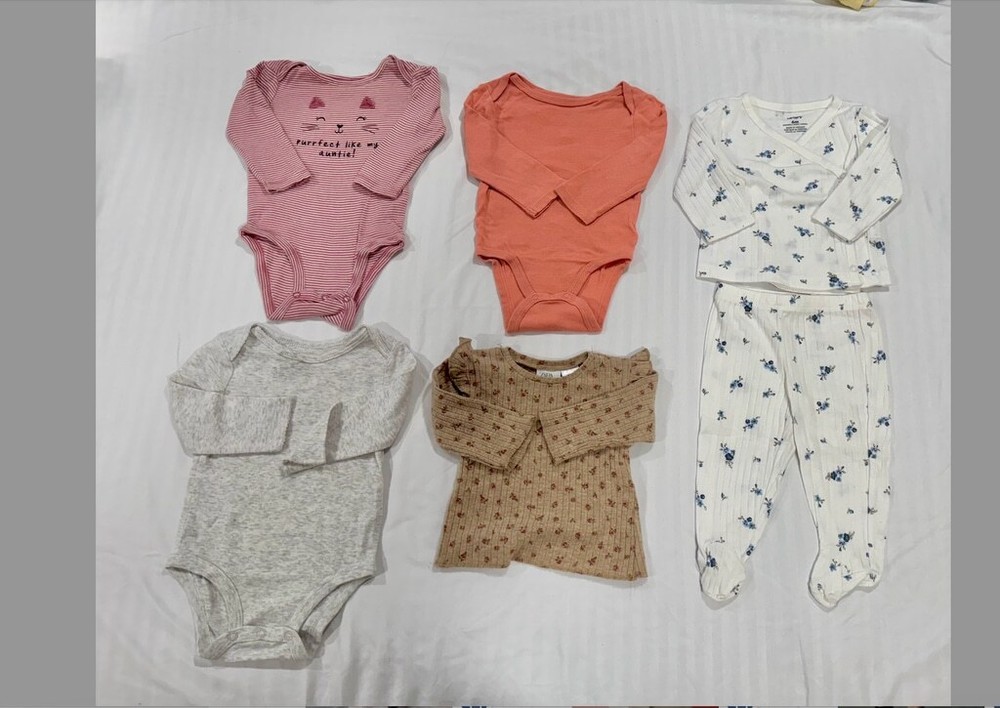 Baby Bundle Bodysuits & Pants Set 3-6Month Multicolor preowned