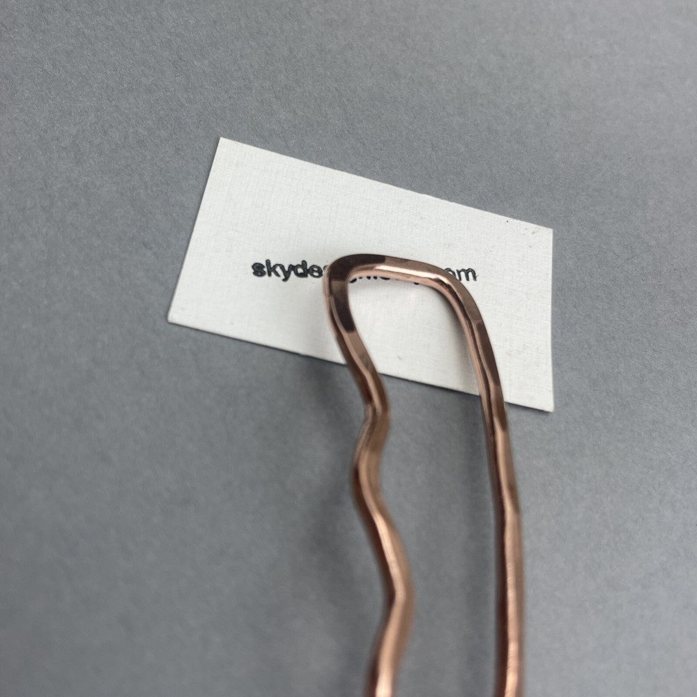 Metal Hair Fork, Solid Copper Artisan Made