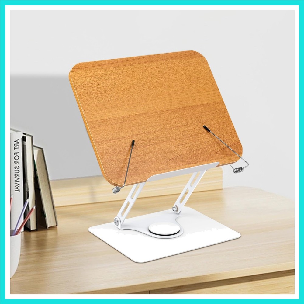 Book Stand for Reading, Adjustable Book Holder for Reading Hands Free, Foldab...