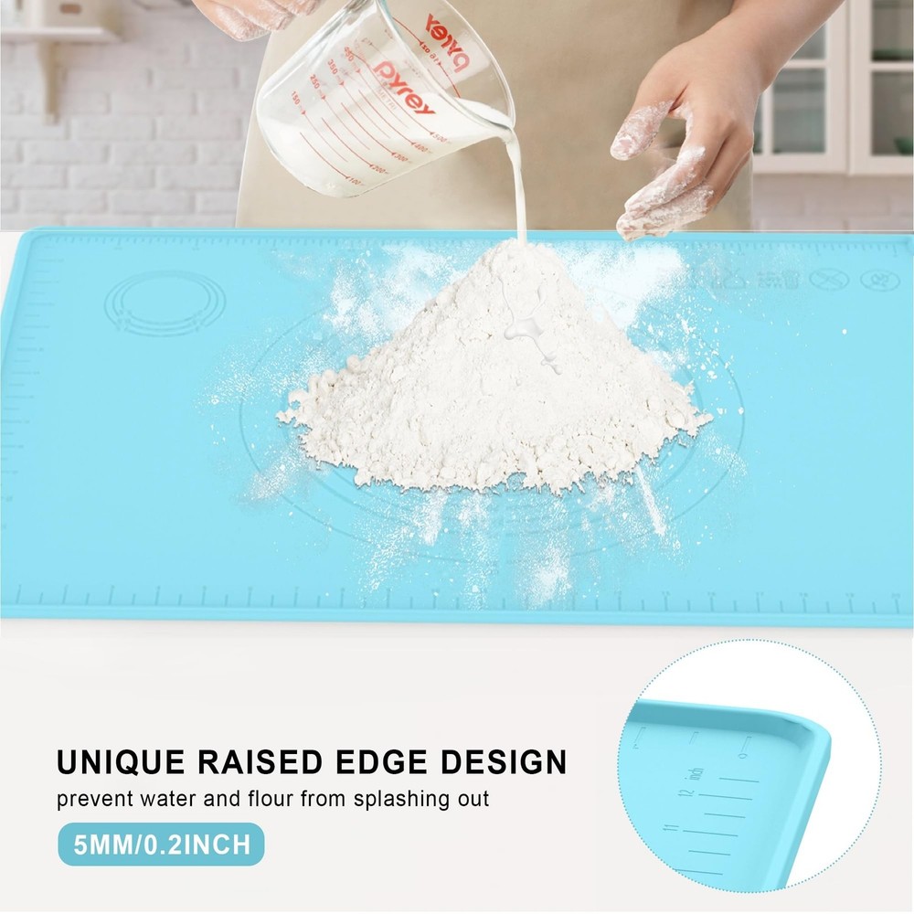 Silicone Baking Mat, Dough Rolling Mat, Pastry Mat for Rolling Dough, Silicon...