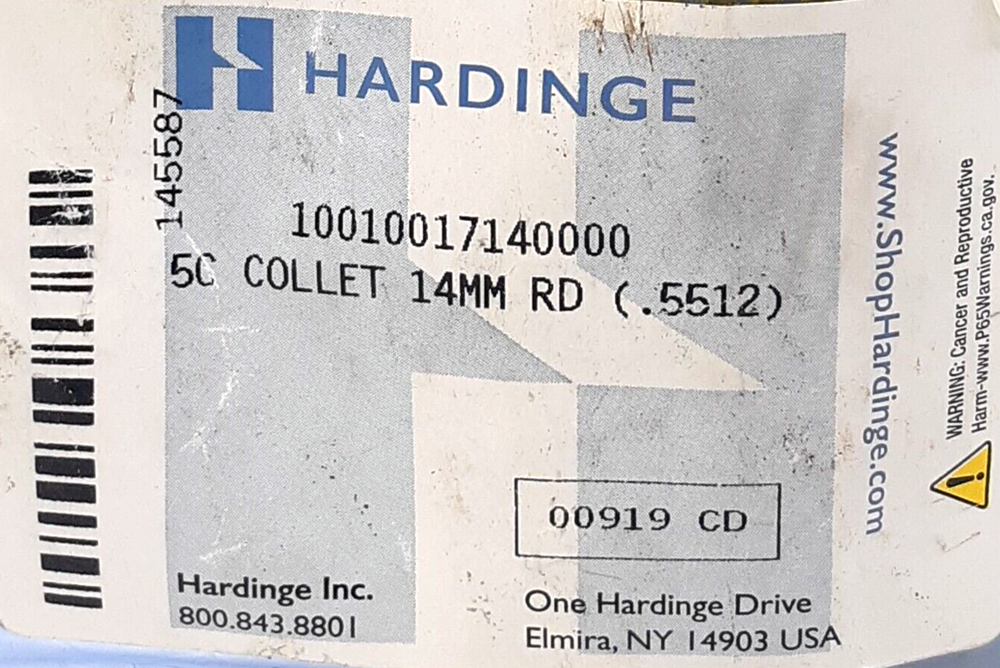 Hardinge 10010017140000 Collet 5C, 14mm