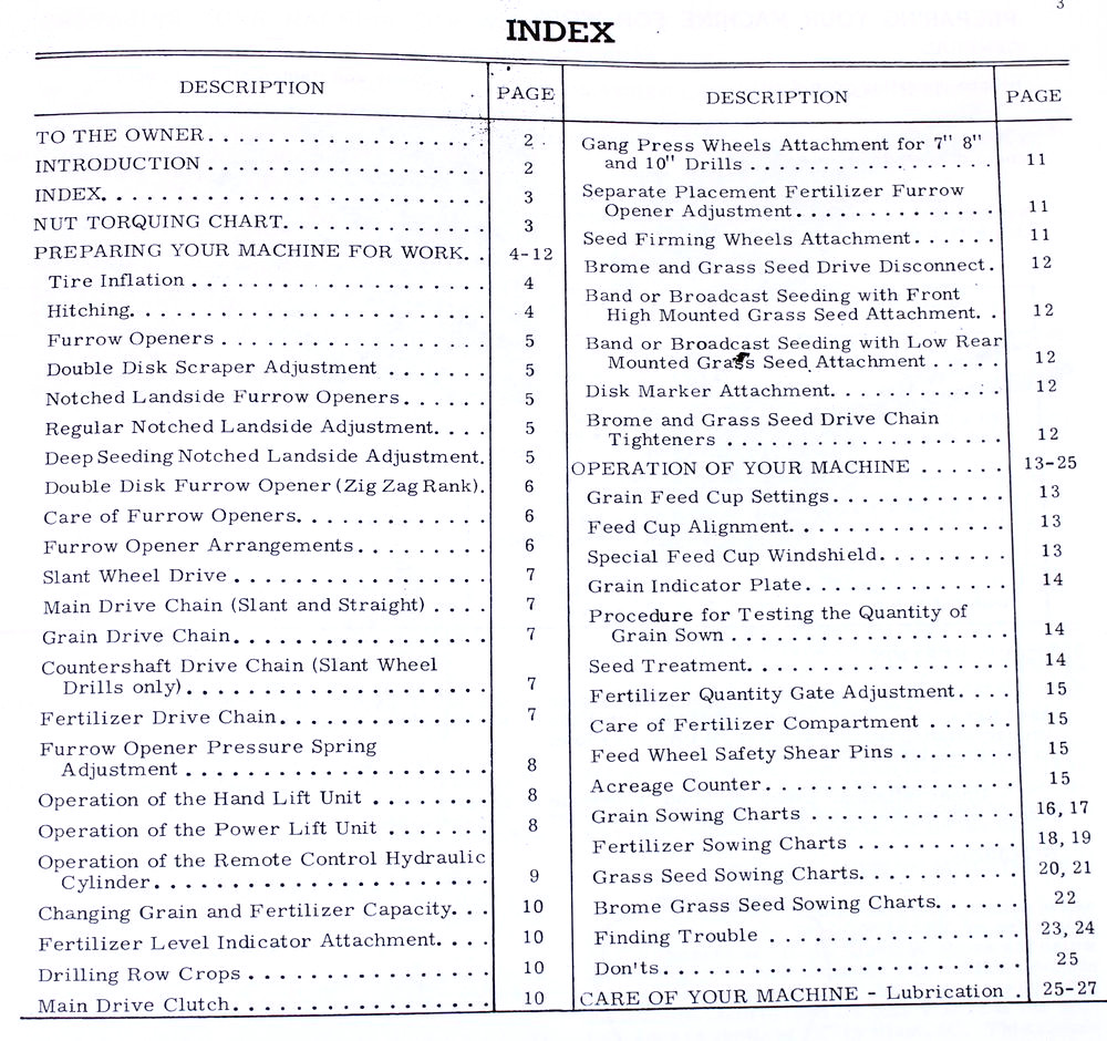 International 510 Grain Drill Planter Owners Operators Manual Settings Chart