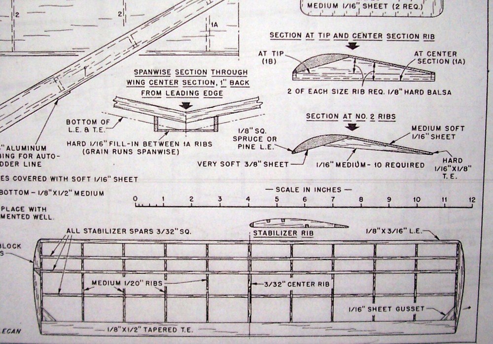 TEMPO PLAN + CONSTRUCTION ARTICLE For a 42" TOW-LINE GLIDER MODEL AIRPLANE