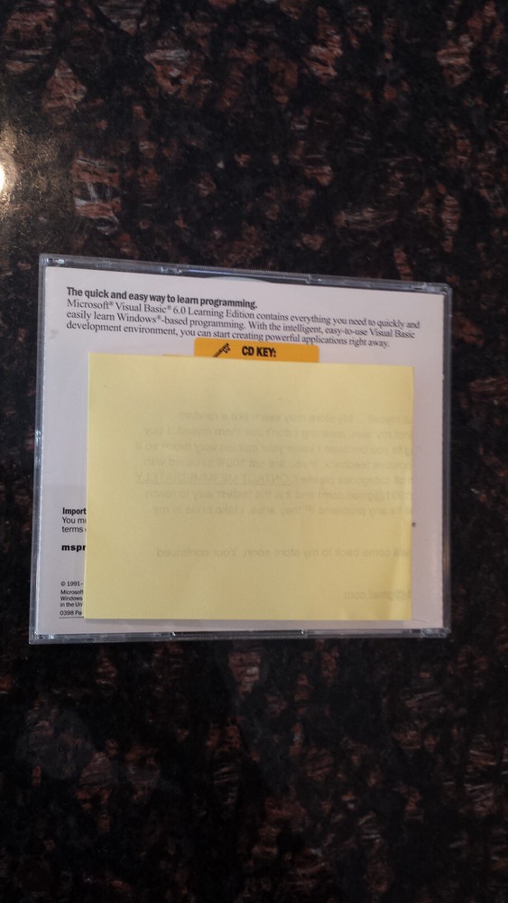 MICROSOFT VISUAL BASIC 6.0 LEARNING EDITION, KEY (create Windows Applications)