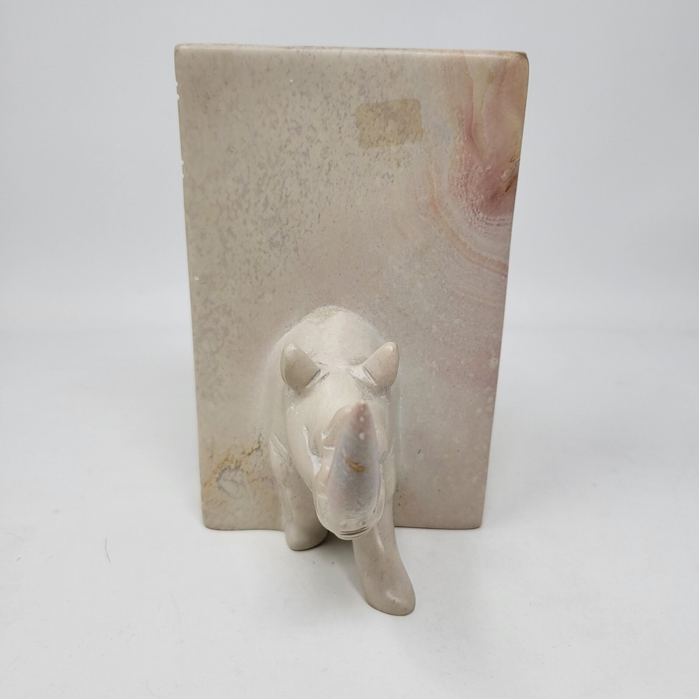 Rhinoceros Soapstone Bookends
