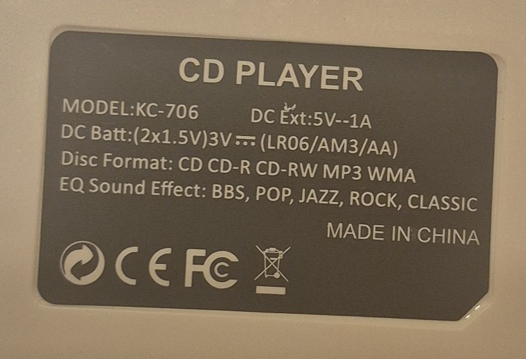 NWT Vintage CD Player Portable Compact CD Discman