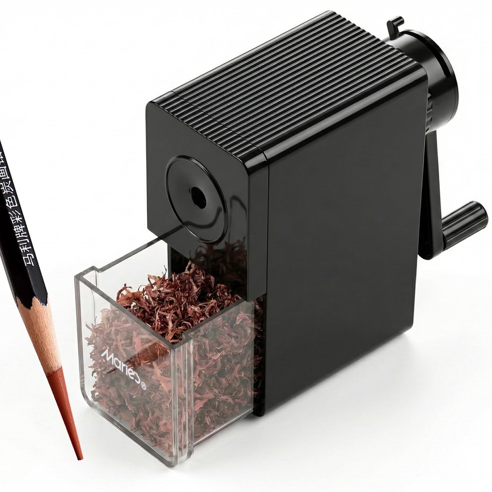 Marie's Long Point Manual Pencil Sharpener, 5-Level Adjustable Hand Crank Sha...