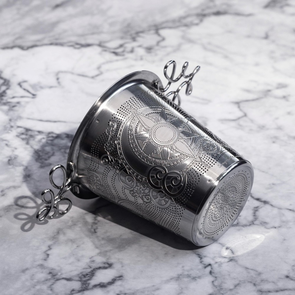 Luxury Tea Strainer Set - Stainless Steel Infuser with Diamond Patterns, Crys...