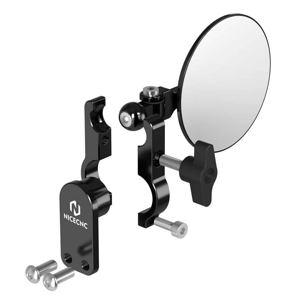 NICECNC Universal 180° Adjustable Rotatable Round Quick Flip Mirrors Kits