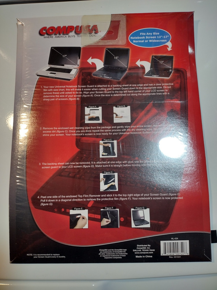 Laptop Screen Protector CompUSA NEW