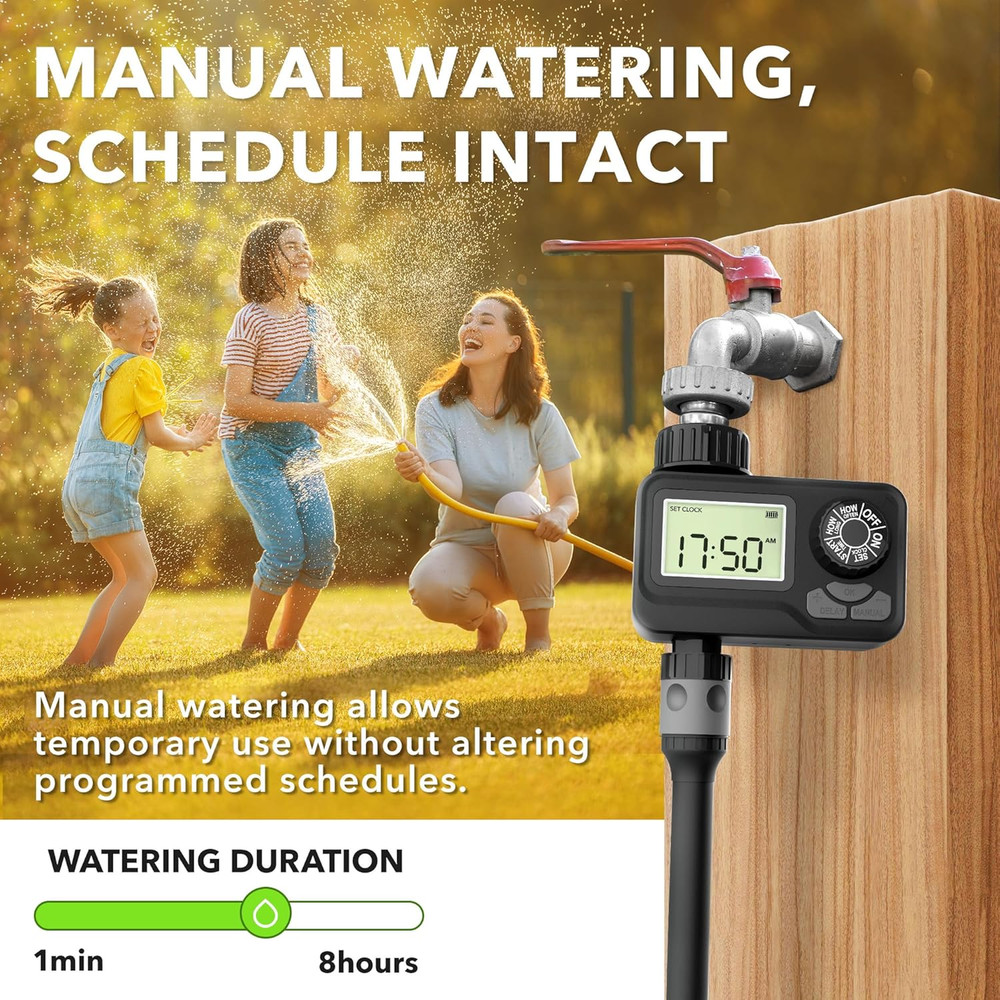 BN LINK Programmable Sprinkler Timer with Rain Delay – Waterproof Digital Water