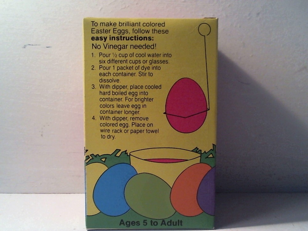 1986 DUDLEY'S EASTER EGG DYE COLORING KIT COMPLETE IN ORIGINAL BOX - PINK