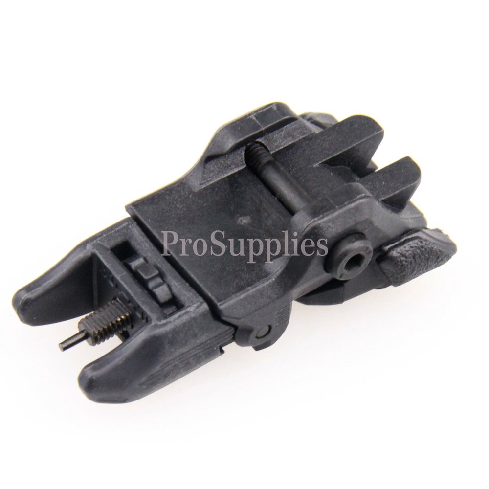 BLACK Polymer Flip Up Folding Auto Deploy Front BUIS Back Up Sight