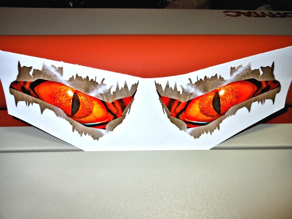 Angry Eyes Breaking Through Metal Custom Graphics Decals