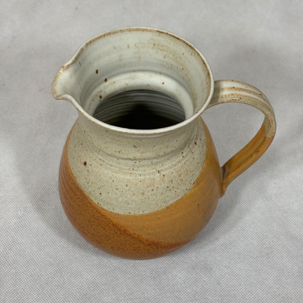 Signed Studio Pottery Multi-Color Pitcher 7"