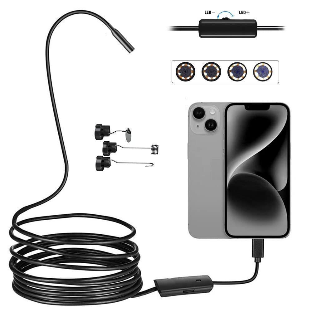 1/2/3/5M Endoscope Android iPhone Type-C Borescope Waterproof Inspection Camera