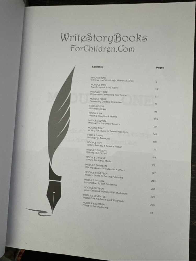 Writestorybooksforchildren.com Modules 1-18
