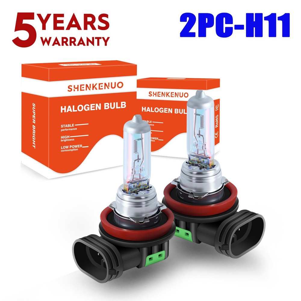 2X H11 Halogen Headlight Super Bright Bulbs Warm White High/Low Beam BF