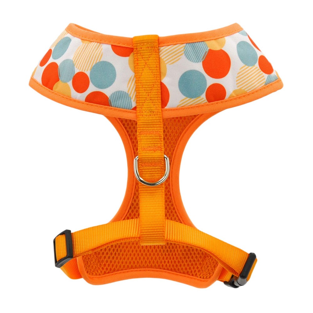 Dog Harness Soft Air Mesh Adjustable Step In Padded Dancing Dots Large