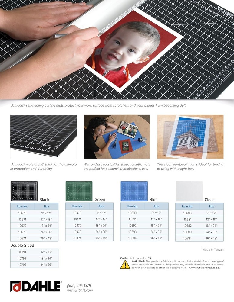 5-Layer Self-Healing Cutting Mat, Grid 1/2", 24"x36"