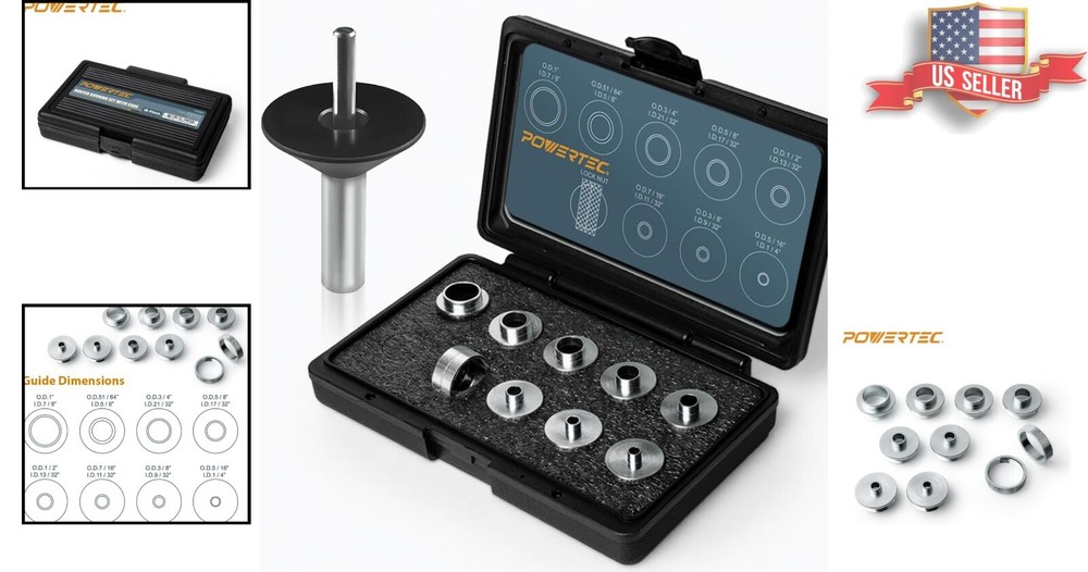Durable Router Template Guides with Carrying Case - 8 Sizes for Custom Projects