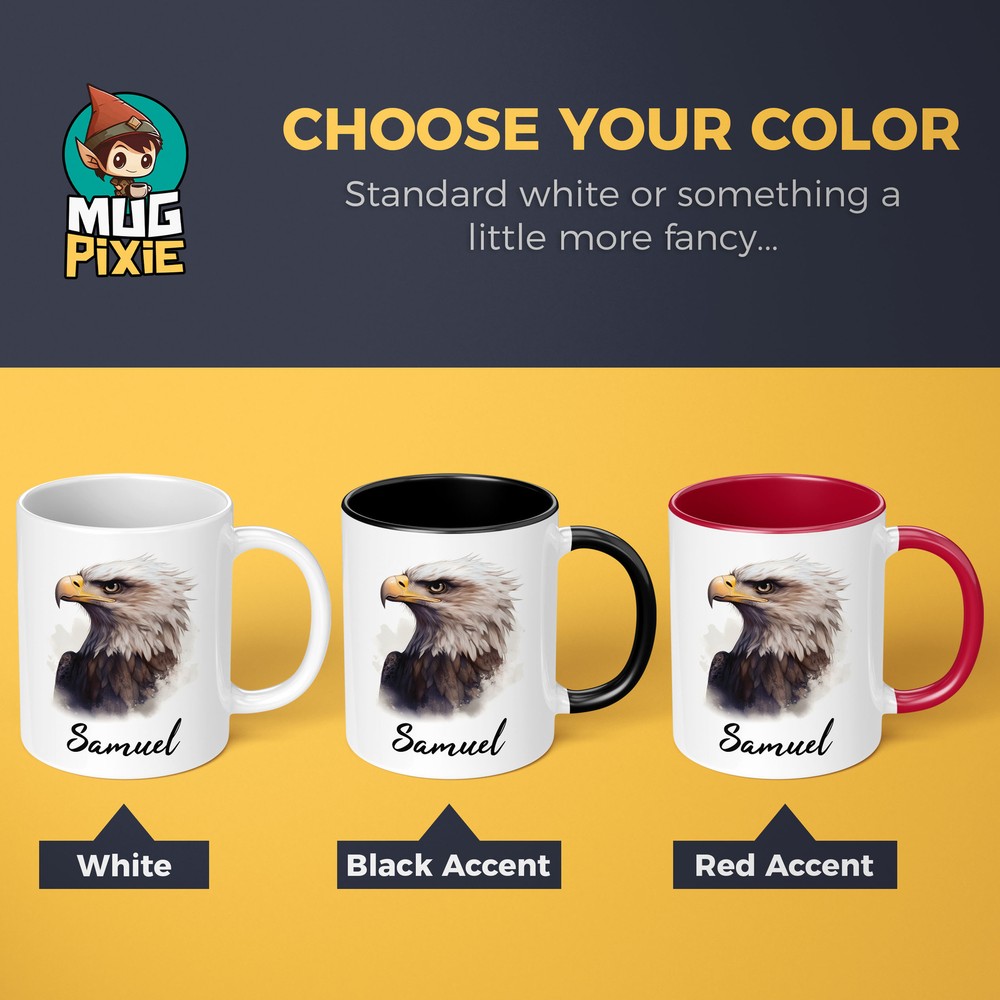 Eagle Mug - Personalized American Bald Eagle Gift, Bird Custom Name Coffee Cup