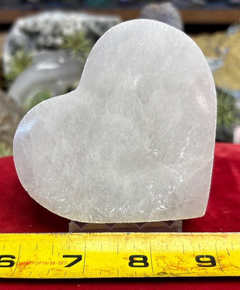 Selenite Thick Heart/Charging Plate 3”