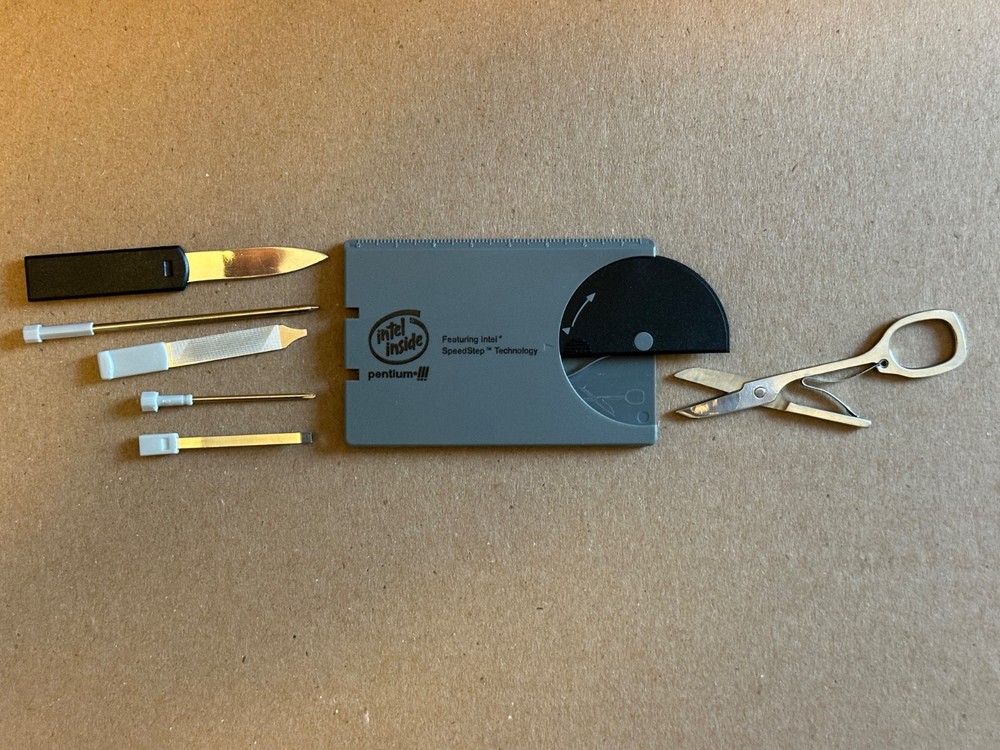 Vintage  Intel Pentium III processor logo'd multi-tool card - NEW, old stock