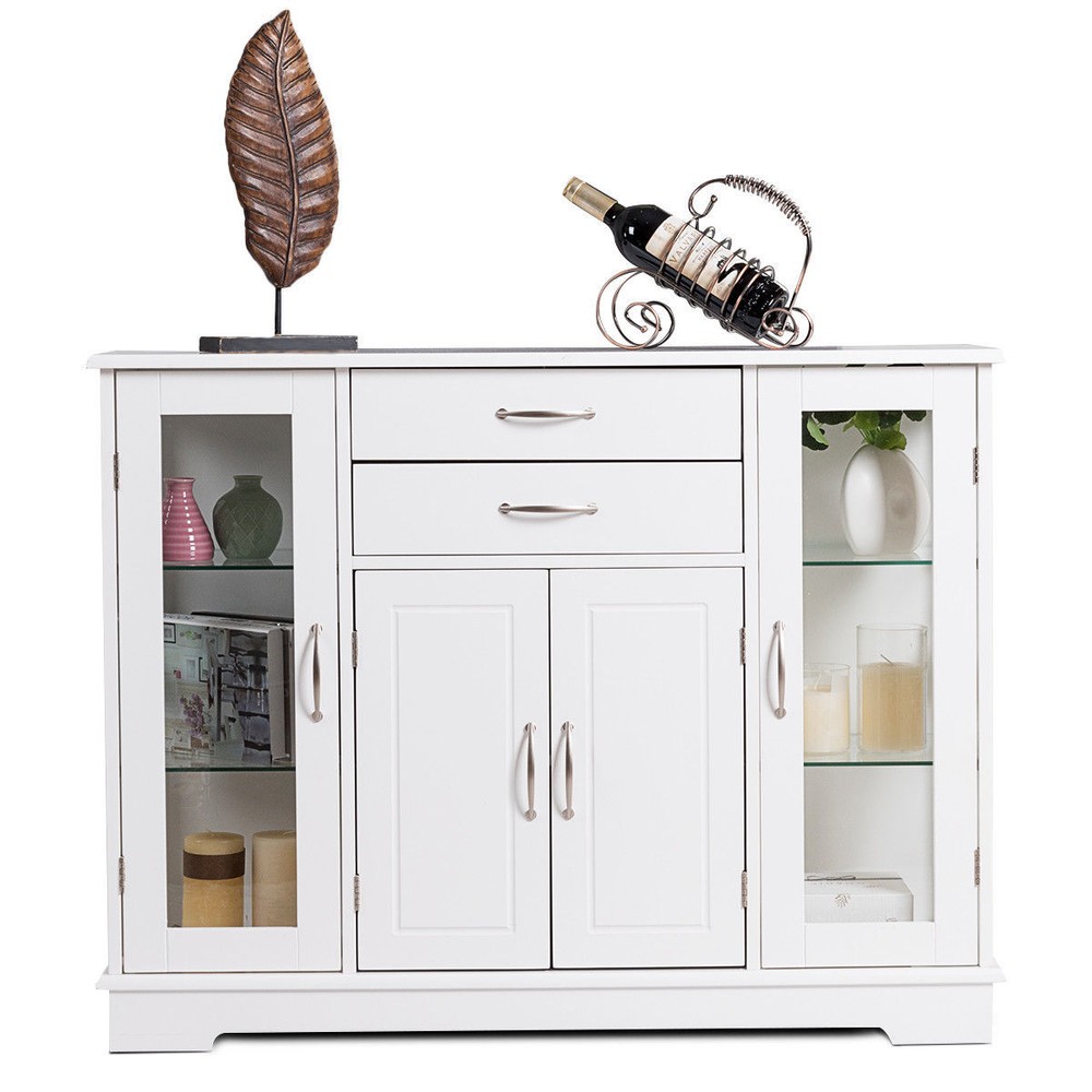 Costway Buffet Storage Cabinet Home Kitchen Console Cupboard W/Drawers