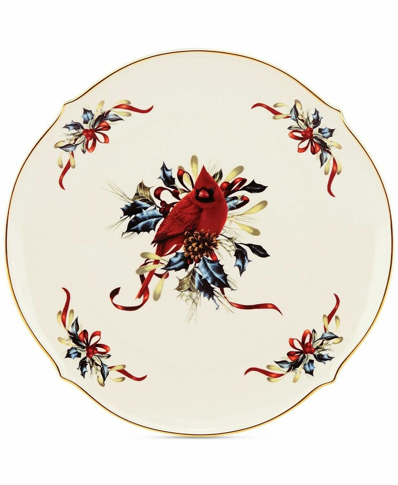 🐦LENOX Winter Greetings Round Platter 13” 🐦