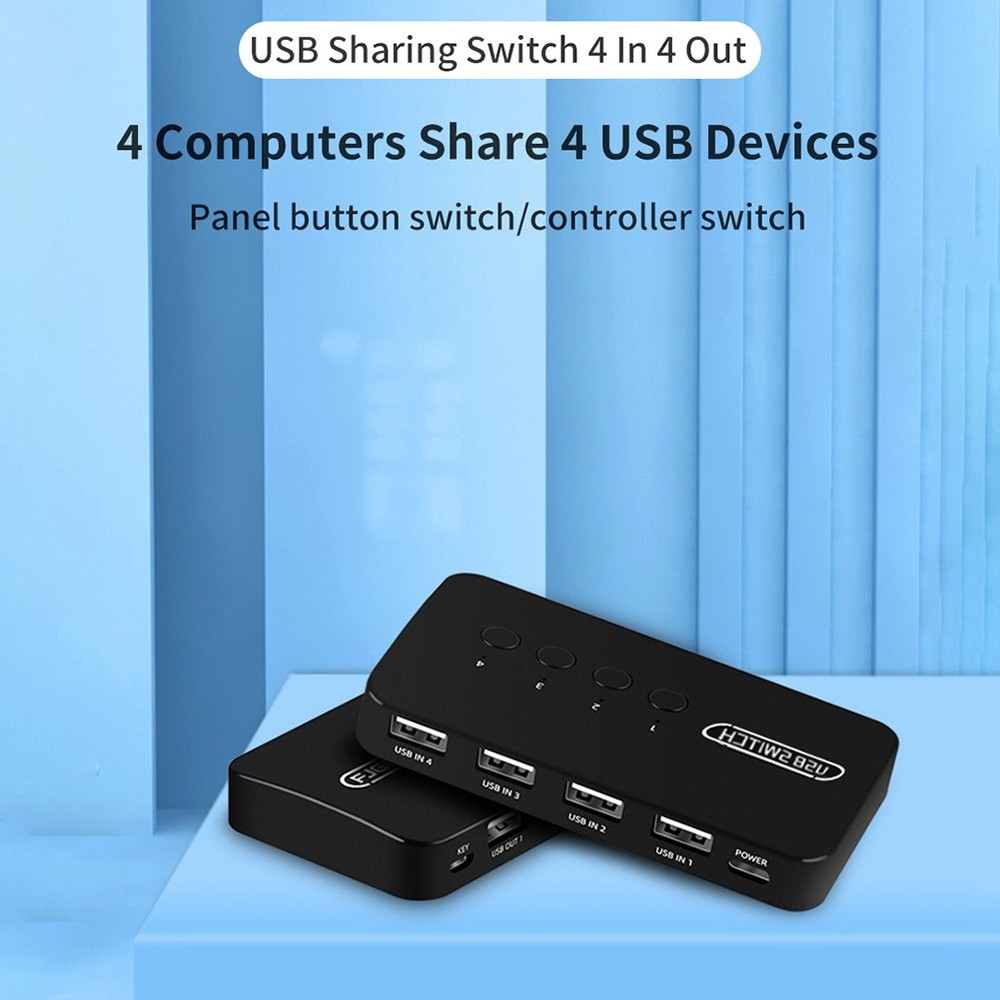 USB Shared Controller Adapter 4 Inputs 4 Outputs for Laptop Computer7566