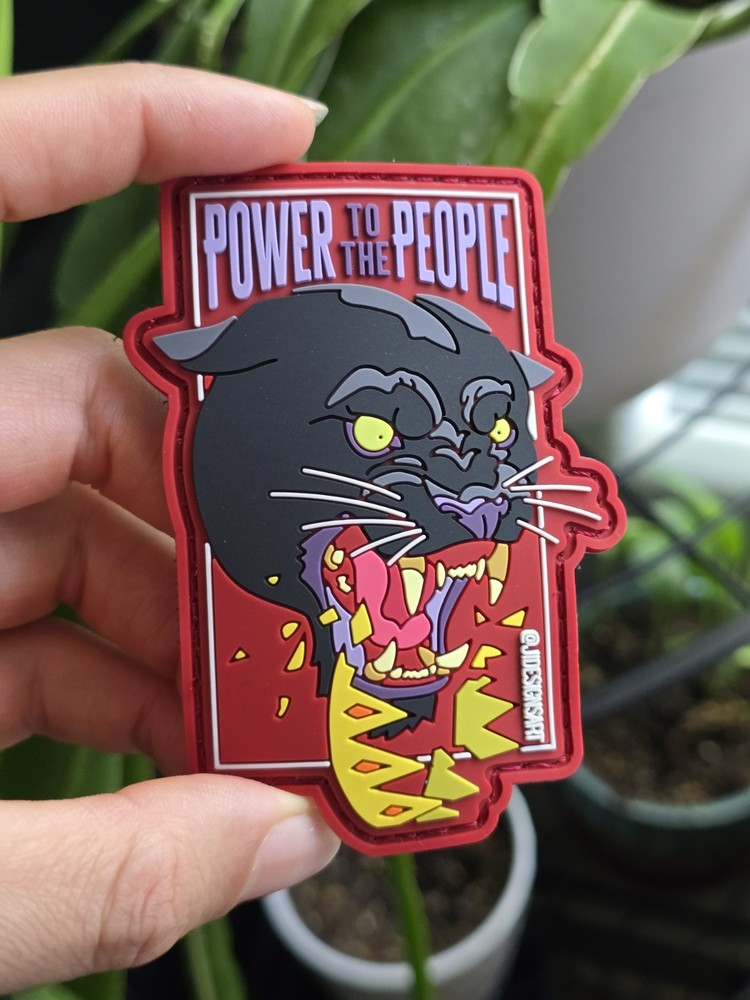 Black Panthers Hook And Loop PVC Patch