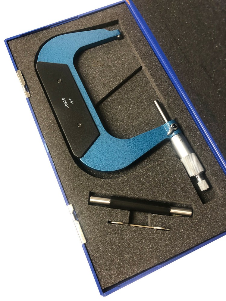 Outside Micrometer 4-5" Range .0001" Resolution Digit Counter Ratchet Stop Thimb