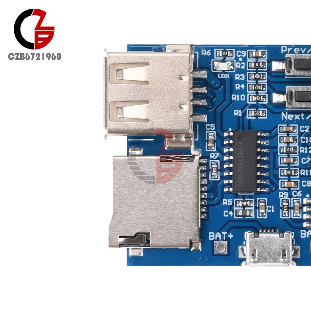 2PCS 3W MP3 Decoder Board Micro USB TF Card Audio Player Mono Amplifier Decoding