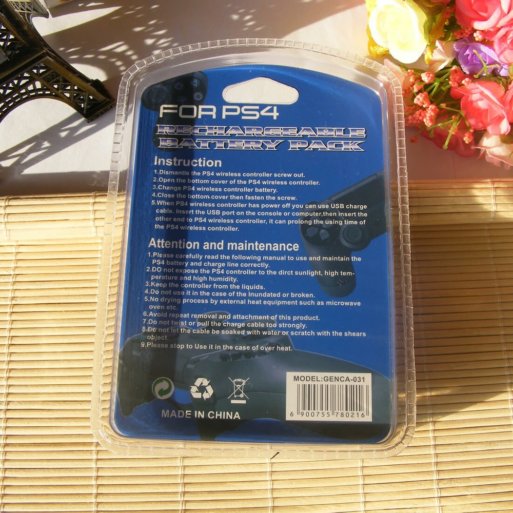 2000mAh Rechargeable Replacement Battery Pack for PlayStation 4 PS4 Controller