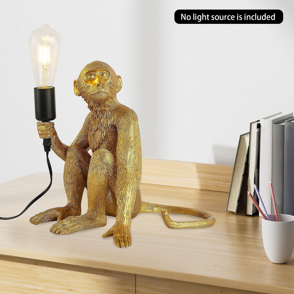 Gold Monkey Table Lamp Sitting Monkey Light Bedroom Monkey Table Light Gift