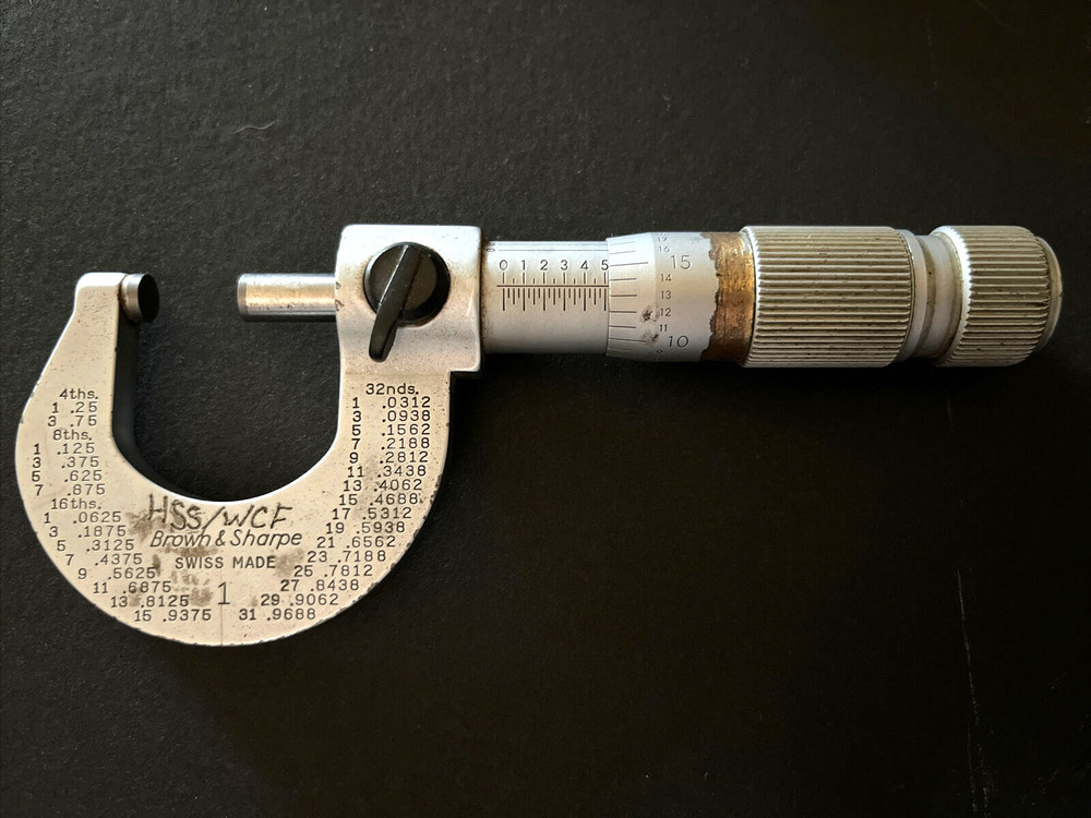 Brown and Sharpe Micrometer 0-1” Carbide Tips