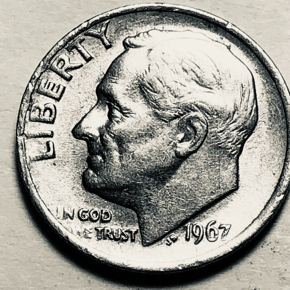 1967 p Roosevelt dime