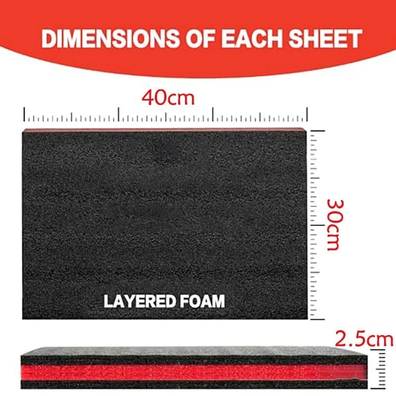 2 Pack Tool Box Foam Inserts Tool Shadow Foam for Toolbox Storage